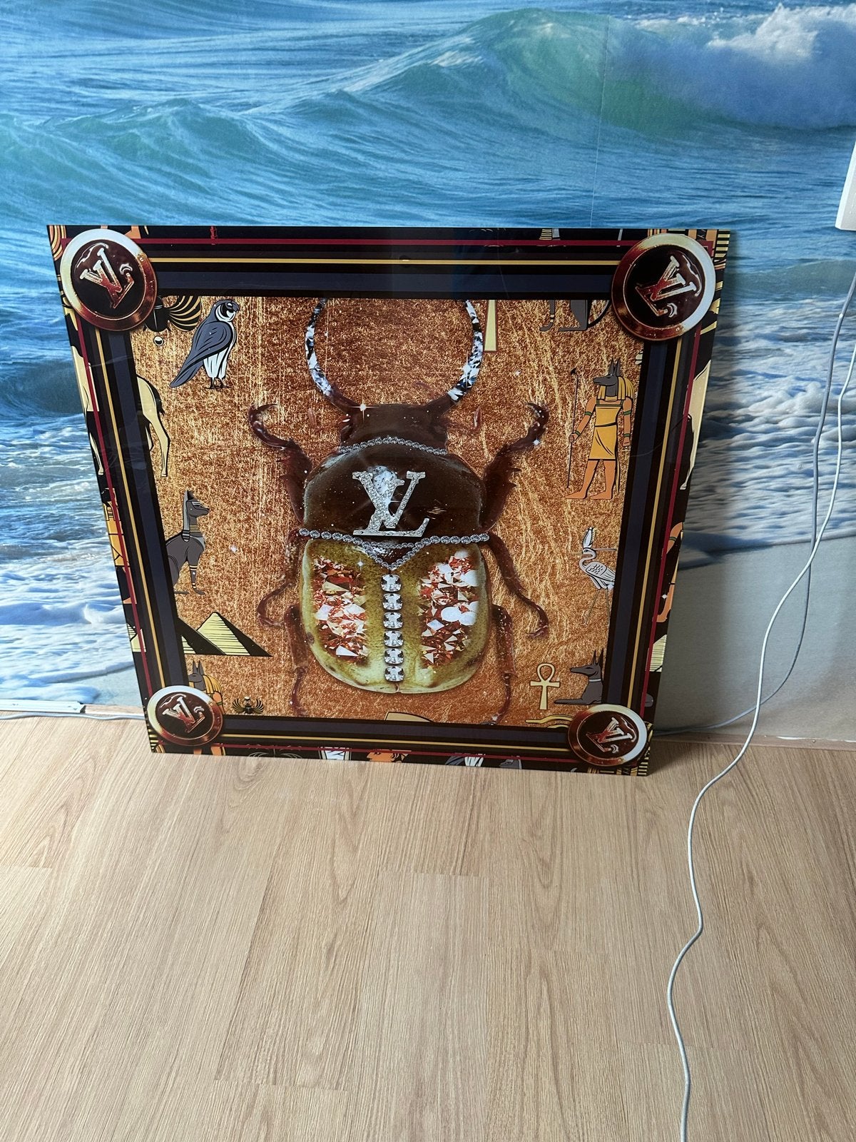 Uniek Louis Vuitton Kever Kunstwerk op glas, Huis en Inrichting, Ophalen, 75 tot 100 cm, 75 – 100, Print