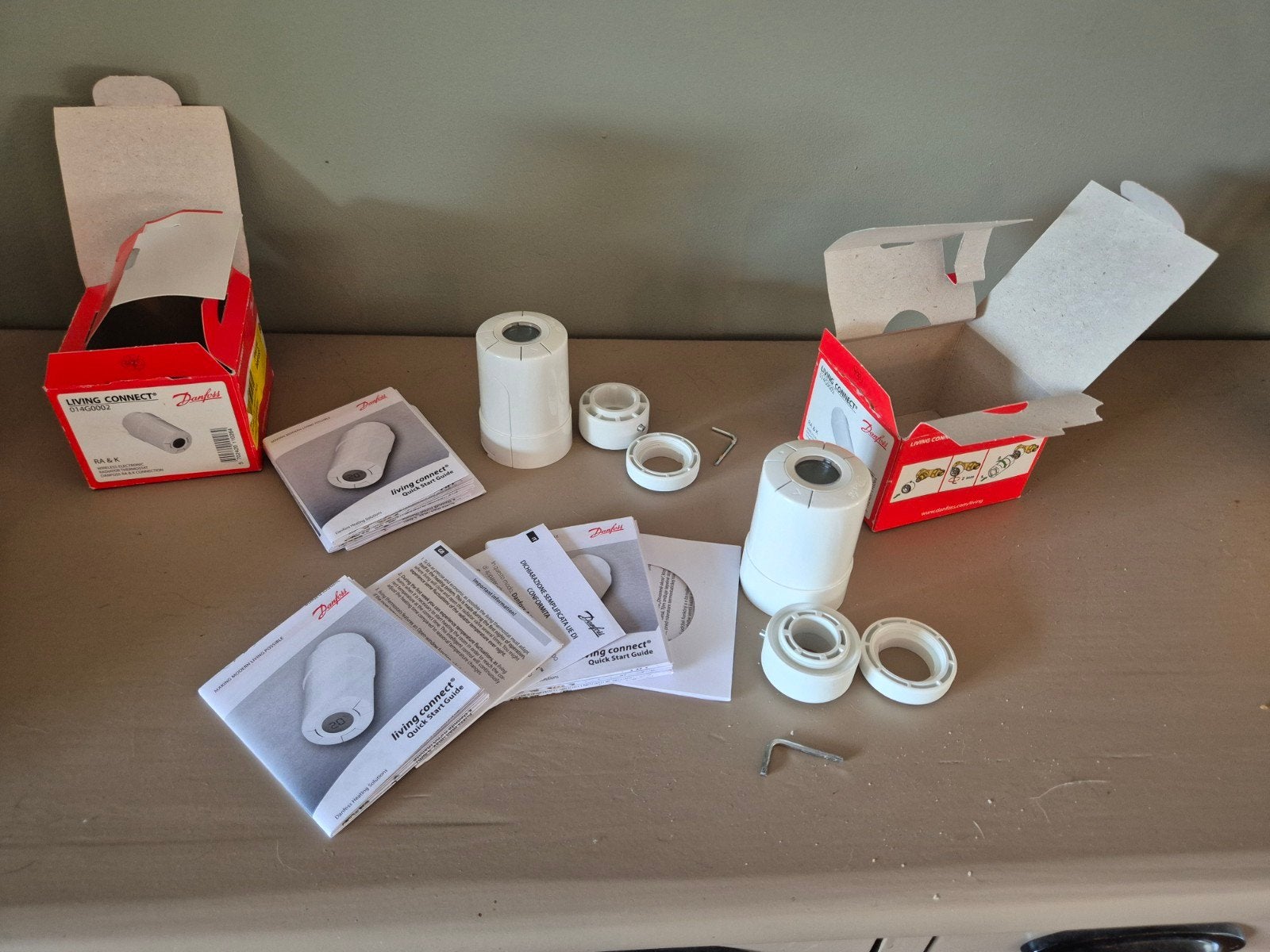 2x Danfoss Living Connect 014G0002 Draadloze Thermostaat, Ophalen of Verzenden, Slimme thermostaat, Zo goed als nieuw