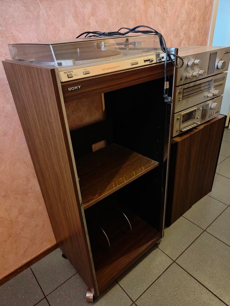 Vintage Sony Stereo Set met Platenspeler en Cassettedeck, Audio, Tv en Foto, Stereo-sets, Ophalen, Cassettedeck, Sony