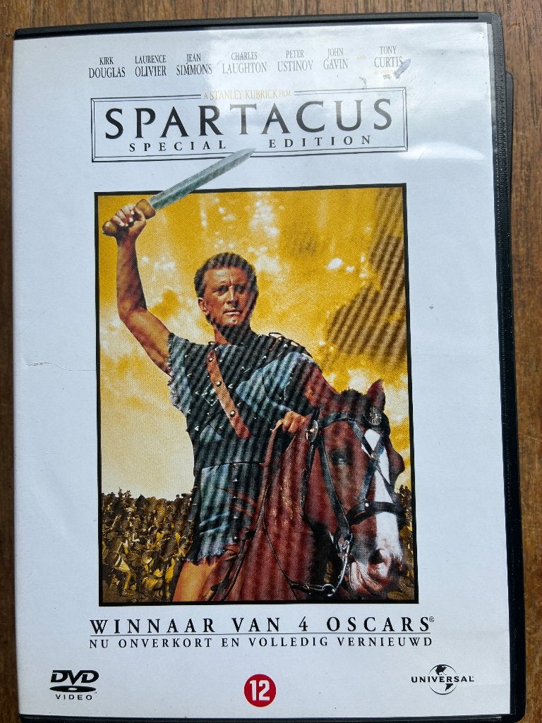 Spartacus DVD (Stanley Kubrick) ( 4 Oscars), Vanaf 16 jaar, Ophalen of Verzenden, Zo goed als nieuw, 1940 tot 1960