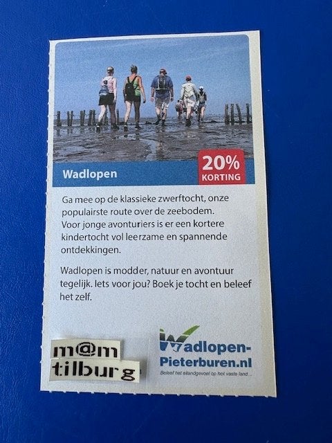 Wadlopen 20% korting tot 1-7-2027, Drie personen of meer, Kortingsbon, Overige typen