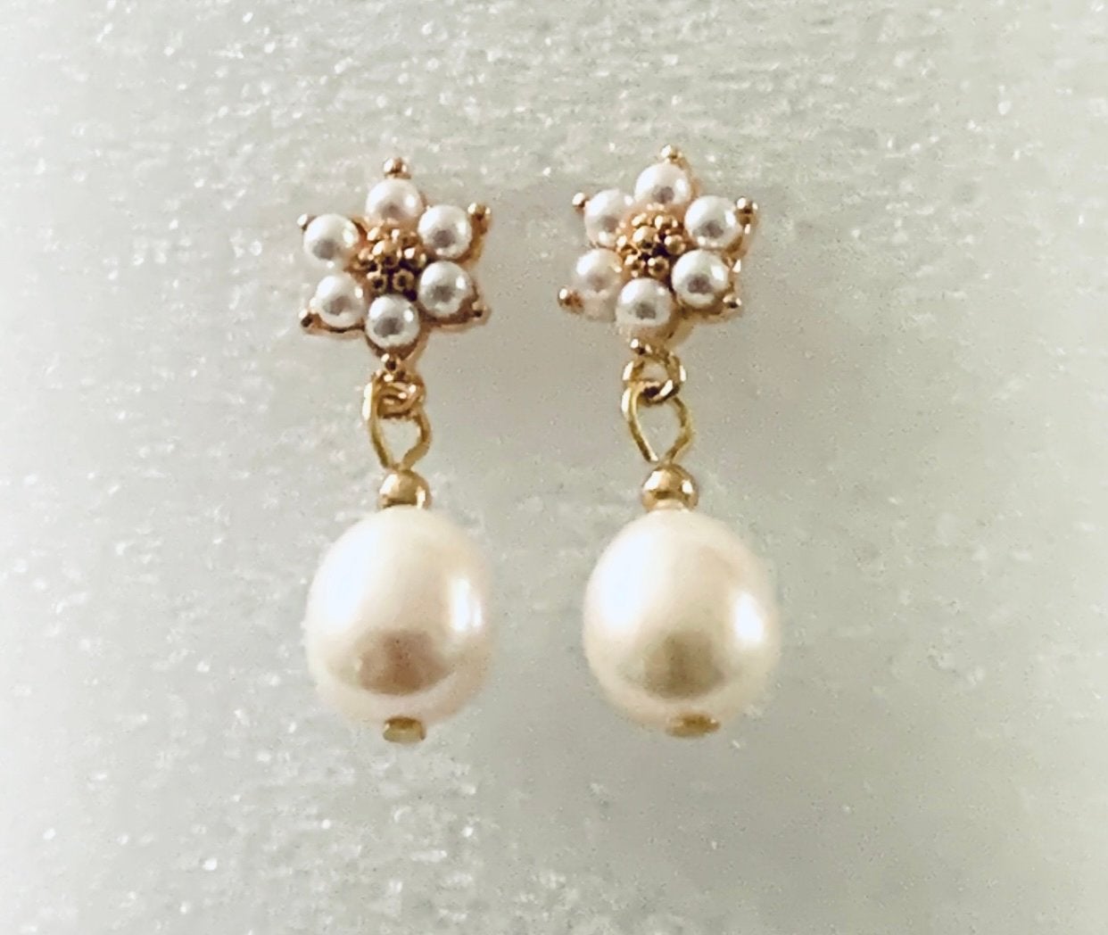 Elegante Zuidzee Parel Oorbellen met 14K Pousette sluiting, Hangers, Wit, Nieuw, Ophalen of Verzenden