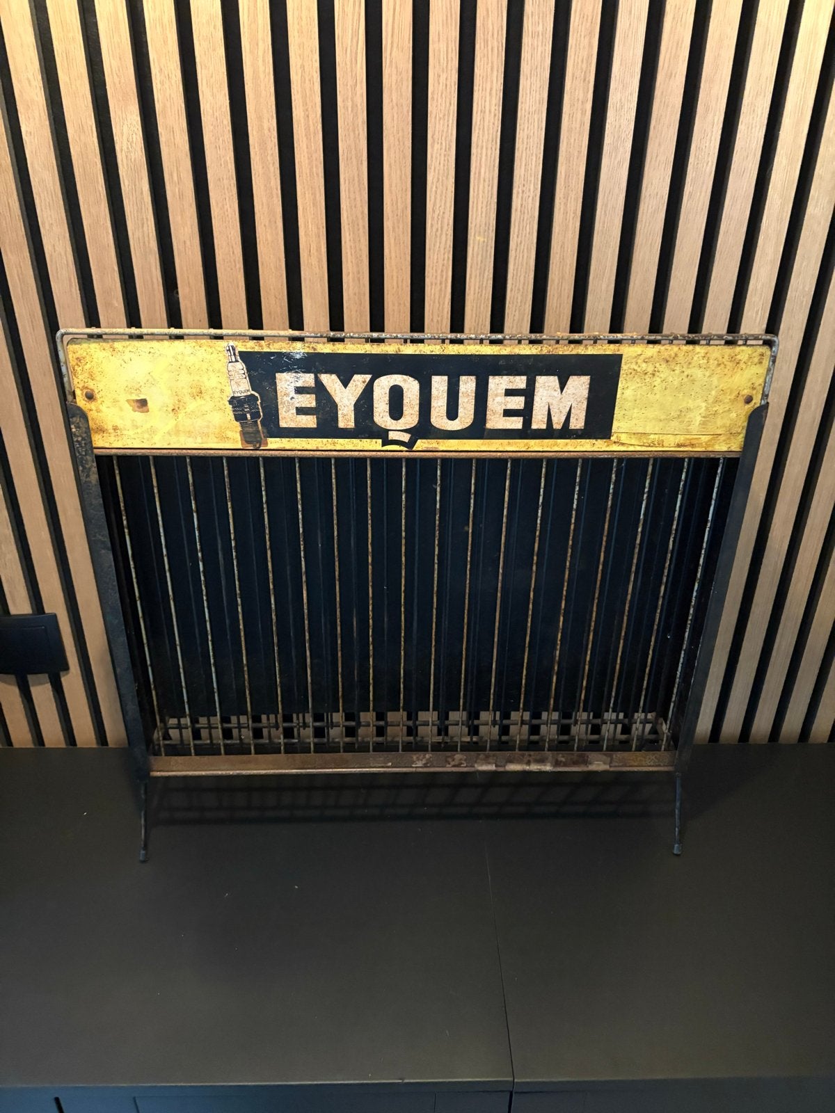 Vintage Eyquem Bougierek - Authentiek Frans Garagebedrijf, Verzenden, Gebruikt, Reclamebord