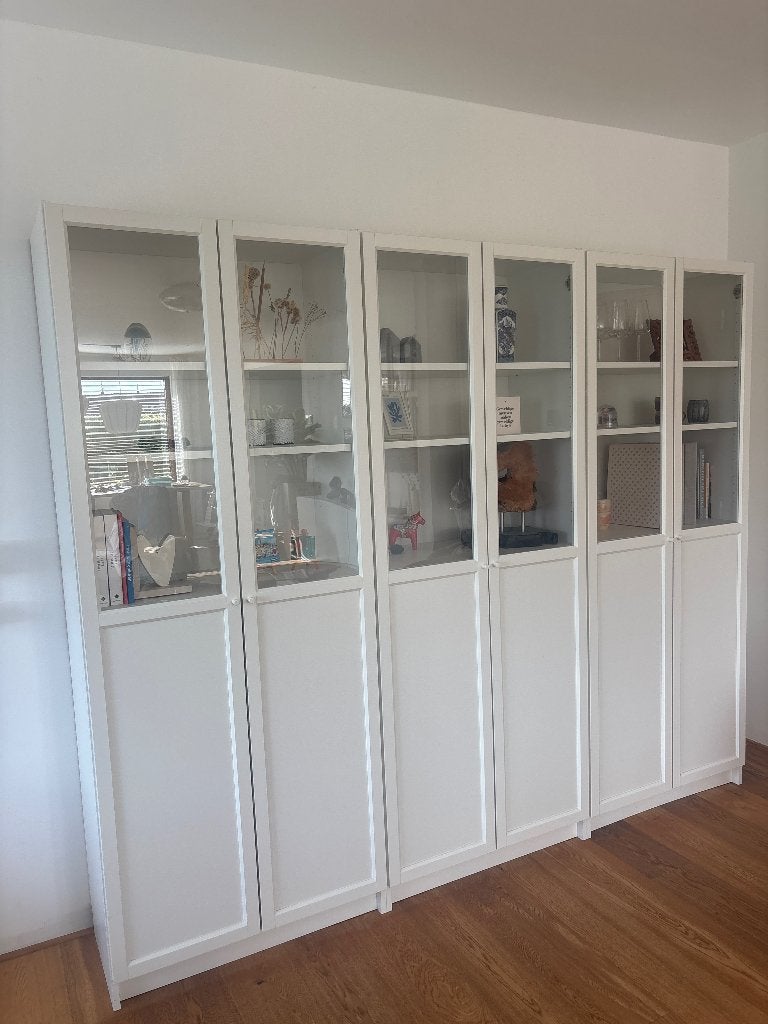 Ikea Billy boekenkast met vitrinedeuren, Ophalen, 200 cm of meer, 200 cm of meer, 25 tot 50 cm