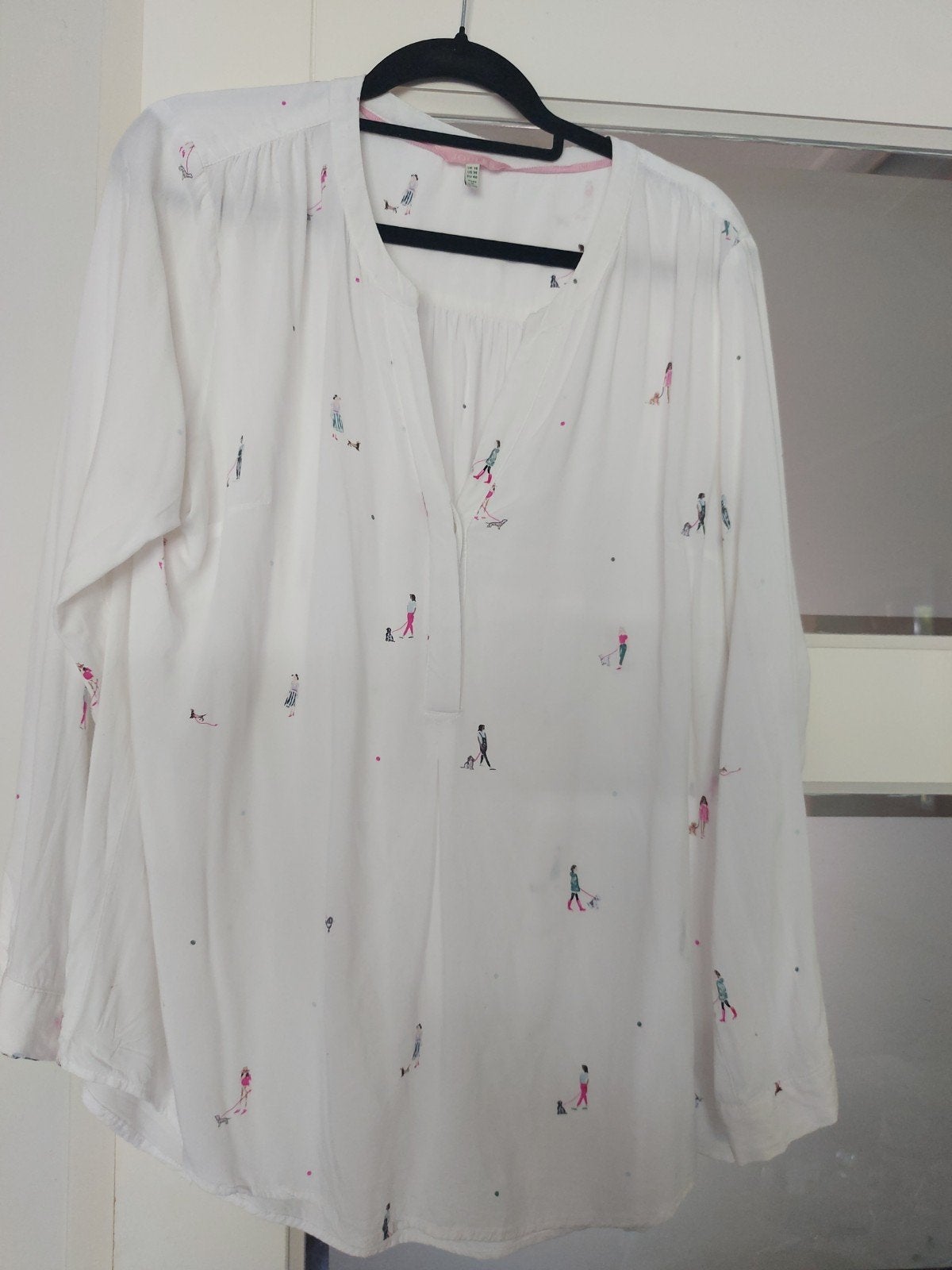 Joules blouse met grappige print - Maat 46, Maat 46/48 (XL) of groter, Ophalen of Verzenden, Gedragen, Wit
