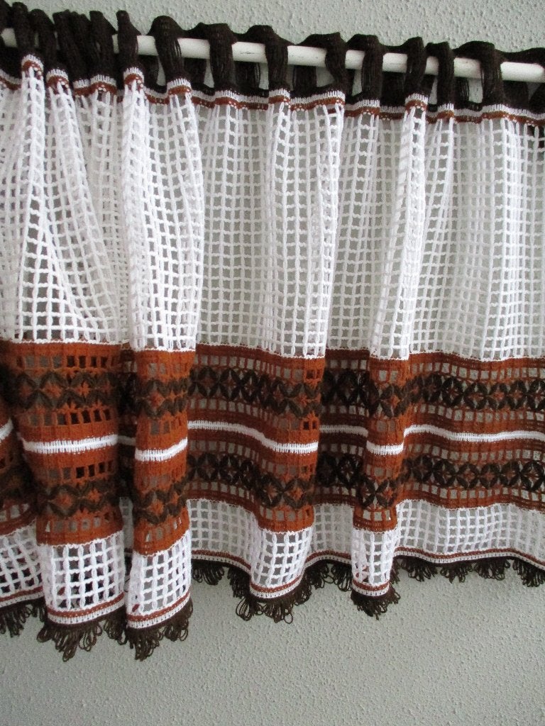 Vintage Valletje Retro Half Gordijntje Twee Stuks, Ophalen of Verzenden, Huis en Inrichting