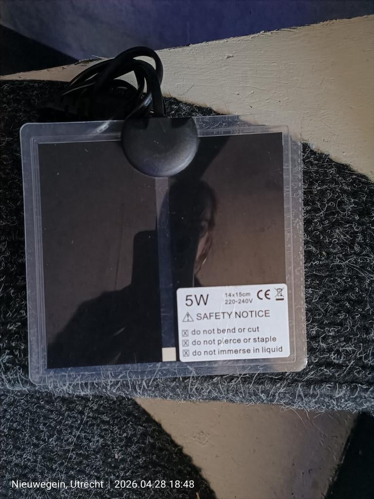 Warmtemat voor reptiel 5 watt, Ophalen, Zo goed als nieuw, Terrarium of Paludarium