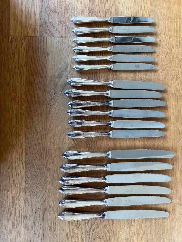 Sola 100 verzilverd bestek 6 persoons, Ophalen, Zo goed als nieuw, Zilver, Bestekset