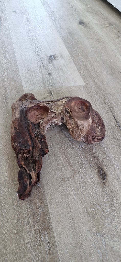 Unieke kaarsenhouder van teakwortelhout – voor 2 kaarsen, Ophalen, Nieuw, Hout
