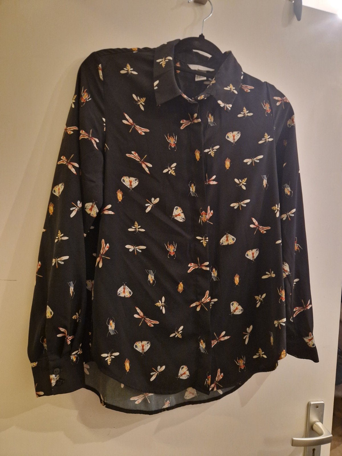 H&M blouse met leuke print, Kleding | Dames, H&M, Ophalen of Verzenden, Zo goed als nieuw, Maat 38/40 (M)
