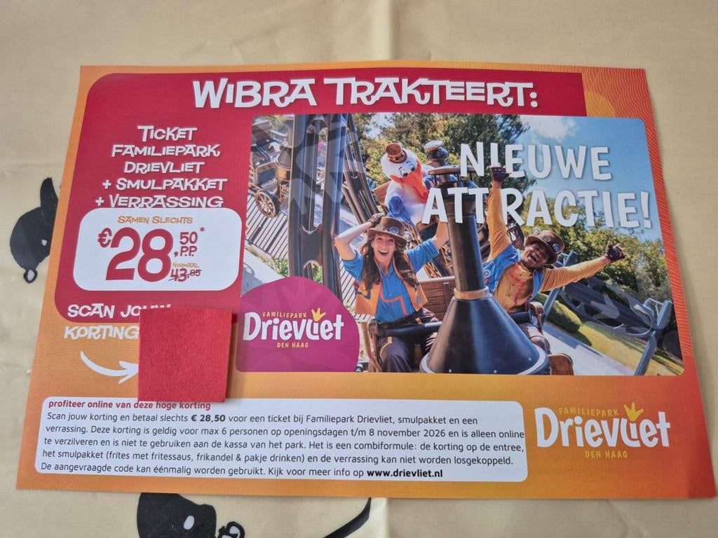 Drievliet: entree, smulpakket en verrassing, Twee personen, Ticket of Toegangskaart