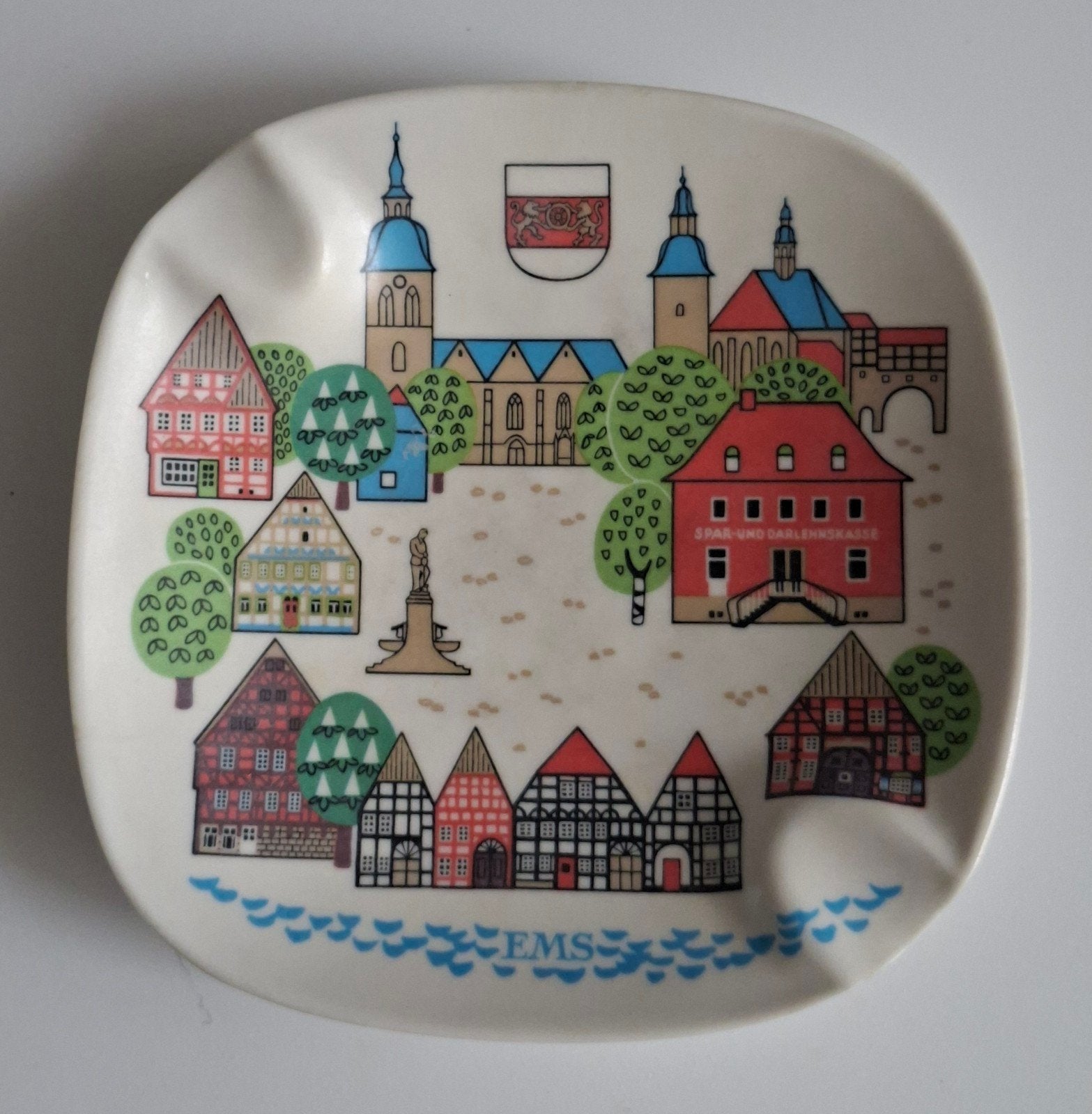 Vintage asbak Bad Ems, Duitsland - Ornamine Presswerk Minden, Ophalen of Verzenden