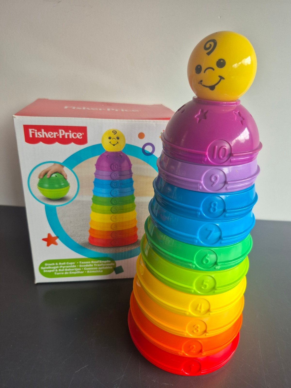 Fisher-Price Kleurenballen en Regenboogtoren stapelen, Verzenden, Speelset