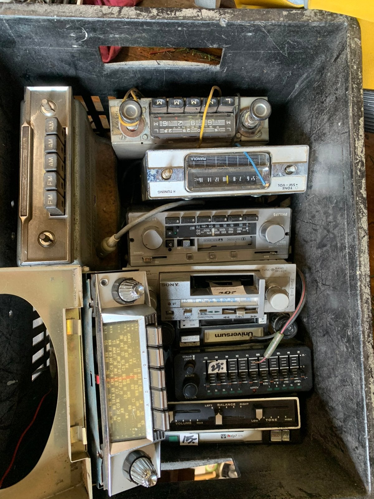 9 vintage autoradio’s, Auto diversen, Ophalen of Verzenden, Gebruikt