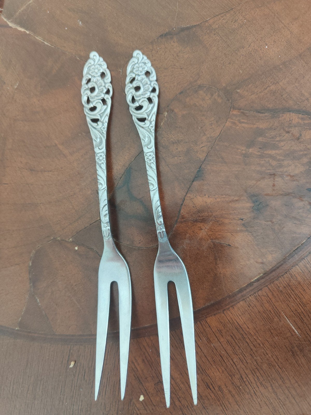 2 antieke sola vleesvorkjes lengte 15 cm, Ophalen of Verzenden