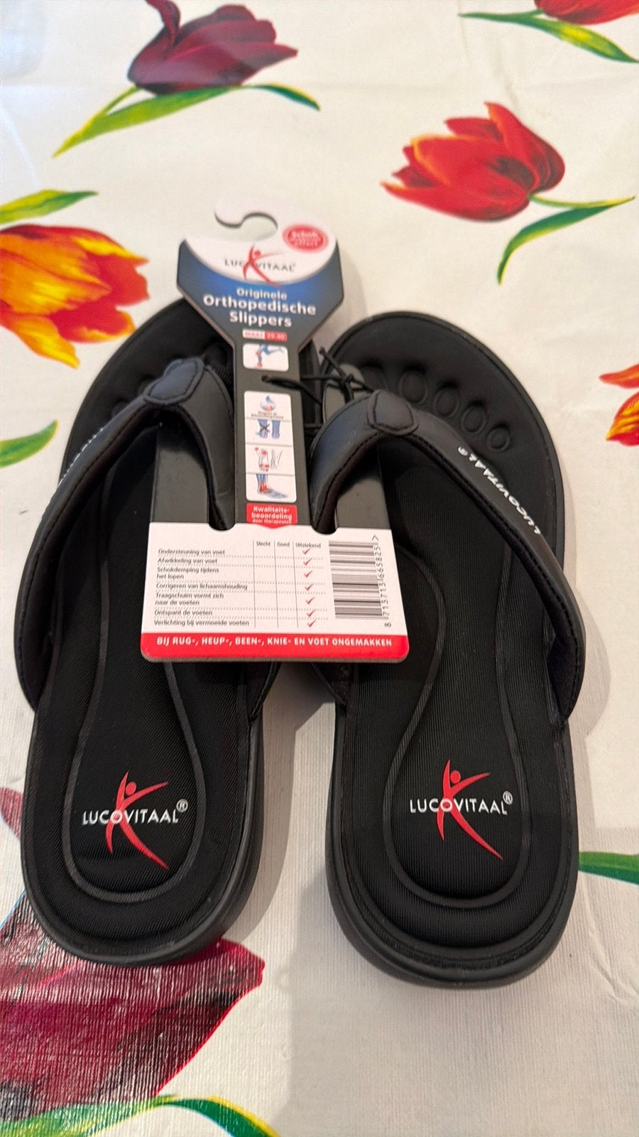 Nieuwe Lucovitaal Orthopedische Slippers Maat 39/40, Ophalen of Verzenden, Nieuw, Zwart, Slippers