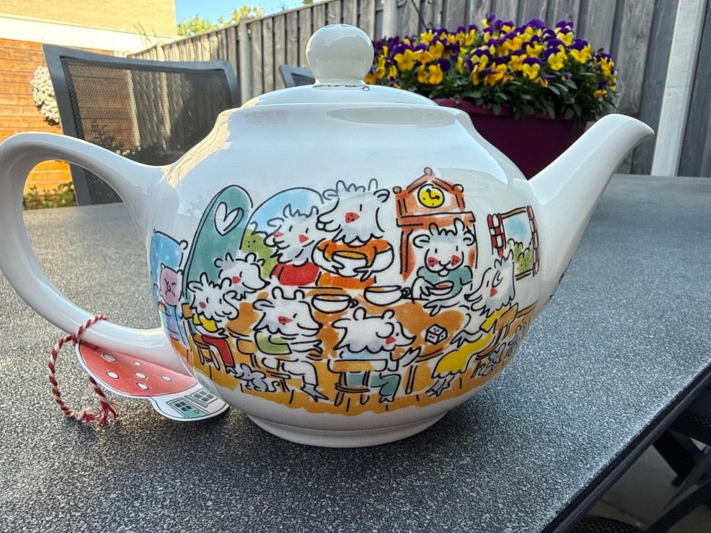 Blond Amsterdam theepot 'Lang en gelukkig' - Nieuw, Ophalen