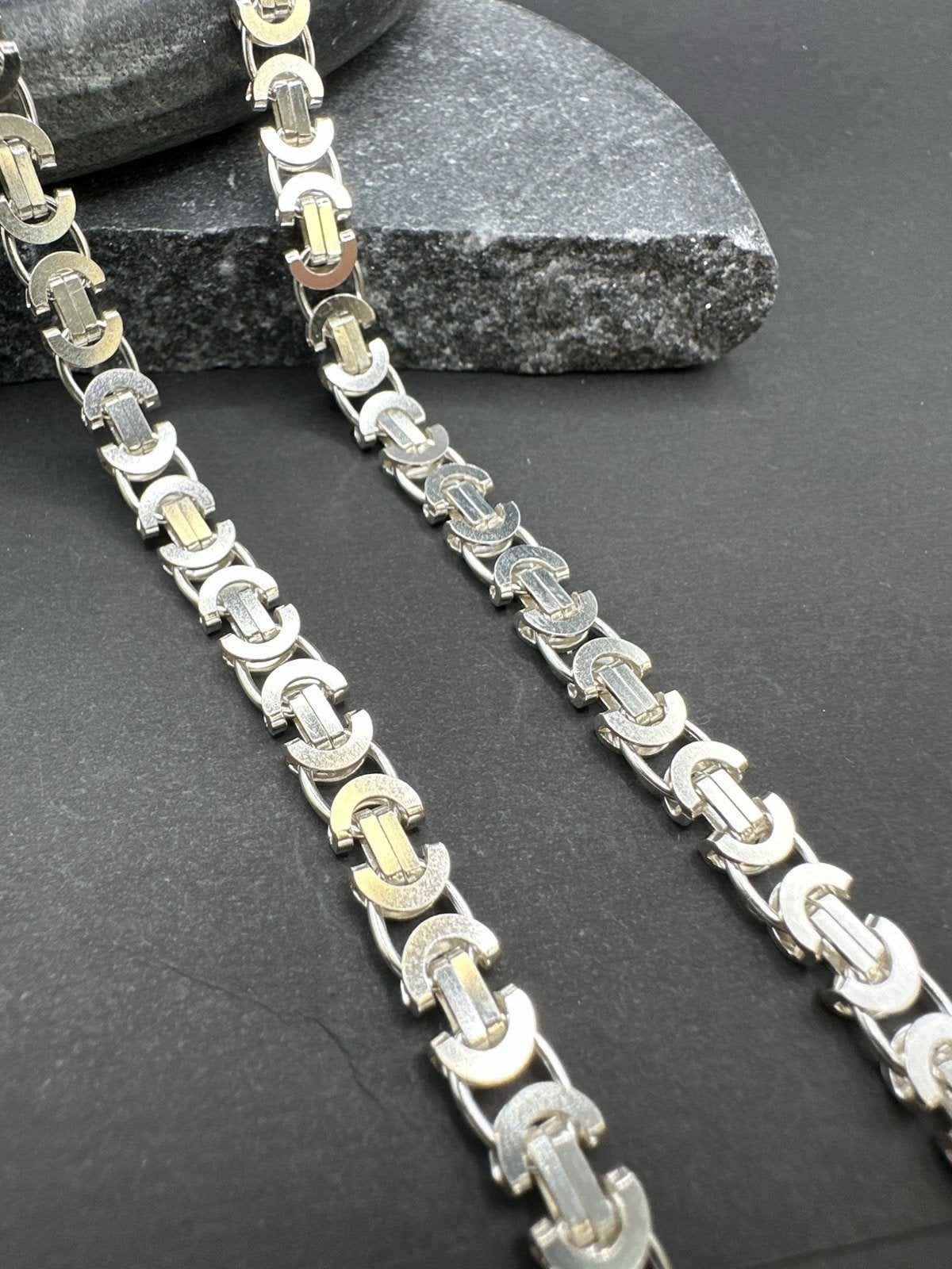 925 Zilveren Platte Koningsketting, Ophalen of Verzenden, Nieuw, Goud, Zilver