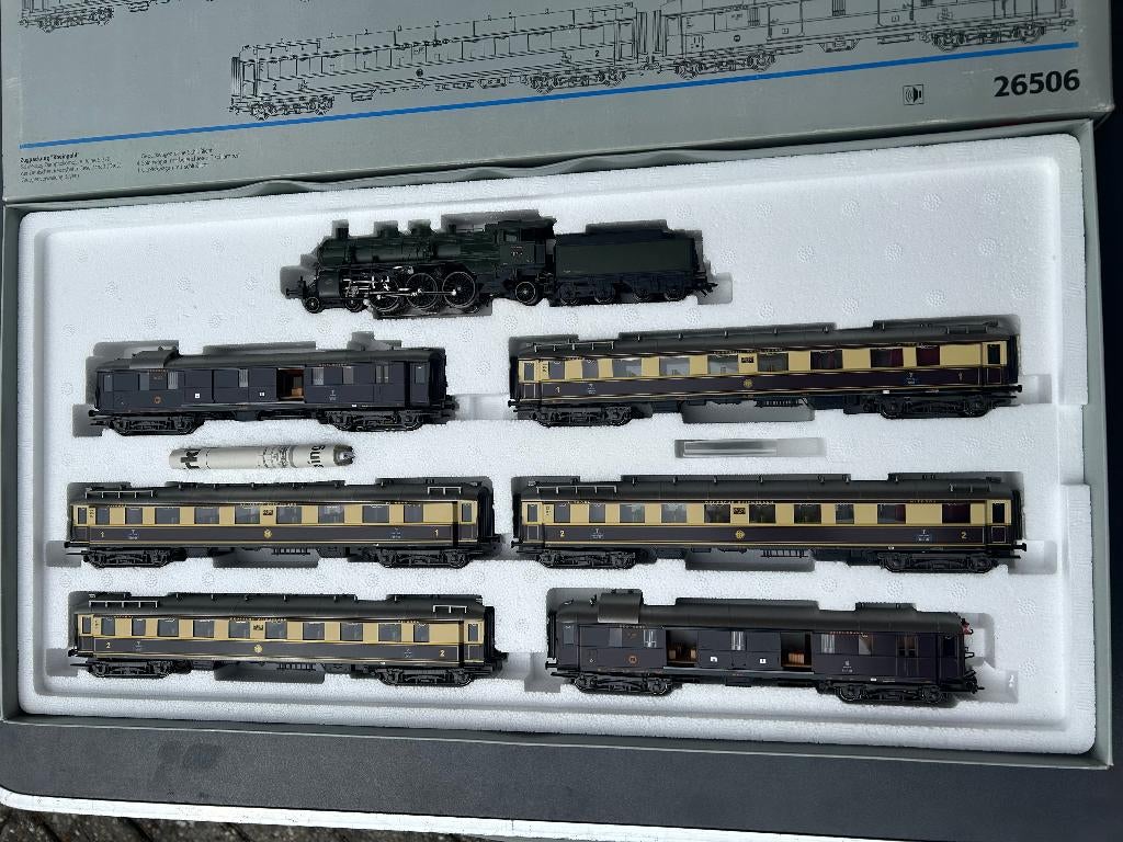 Marklin H0 26506 OVP 7 delige Rheingold set van DRG, TP II, Wisselstroom, Wagon, Ophalen of Verzenden, Zo goed als nieuw