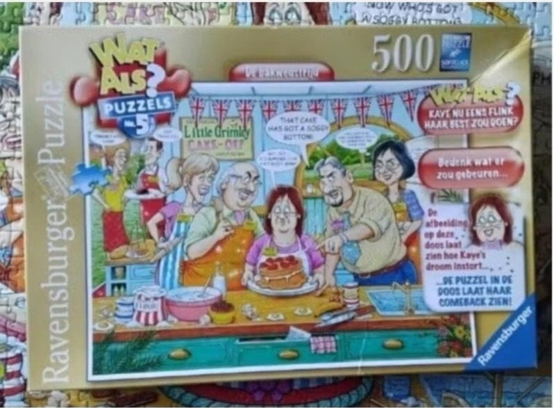 Ravensburger (wat als?) puzzel nr 5 'de bakwedstrijd', Ophalen, 500 t/m 1500 stukjes, Zo goed als nieuw, Legpuzzel