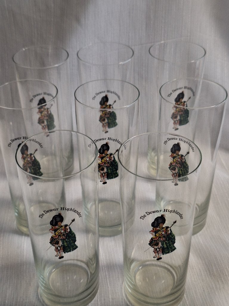 THE DEWAR whisky glazen 8 stuks, Ophalen of Verzenden, Zo goed als nieuw, Borrel- of Shotglas