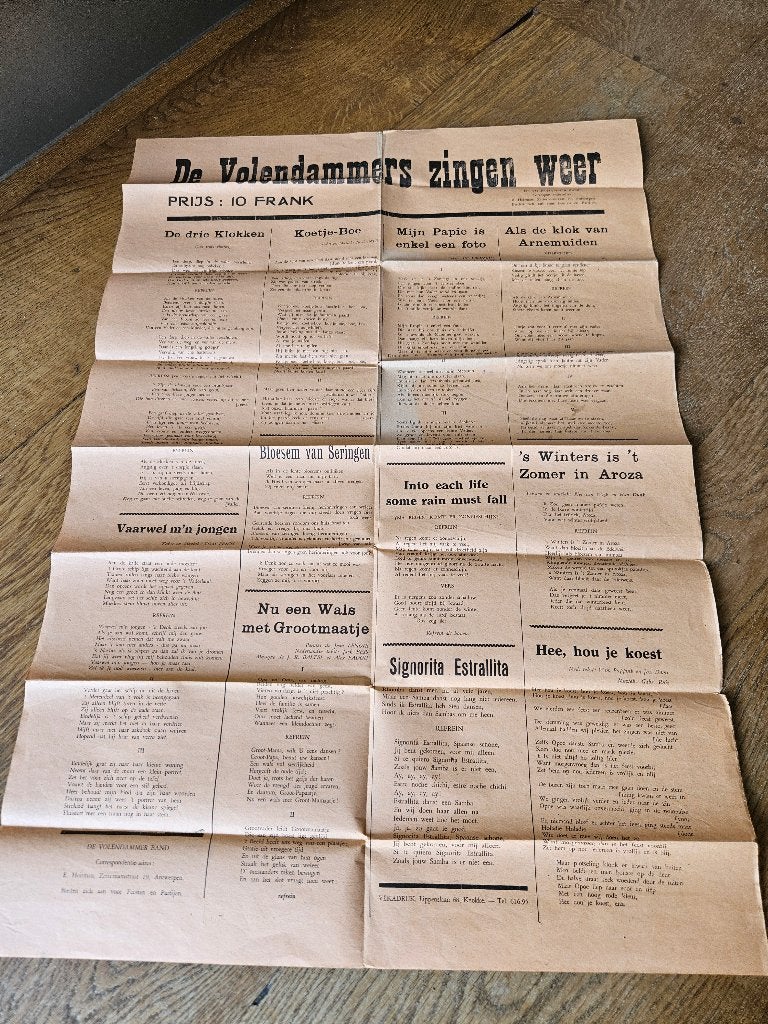 De Volendammers zingen weer - Liederenblad, Antiek en Kunst, Ophalen of Verzenden