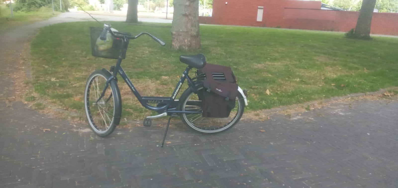 Nette 26 inch omafiets met fietstas en mand, Fietsen en Brommers, Minder dan 47 cm, Ophalen, Gebruikt, Terugtraprem