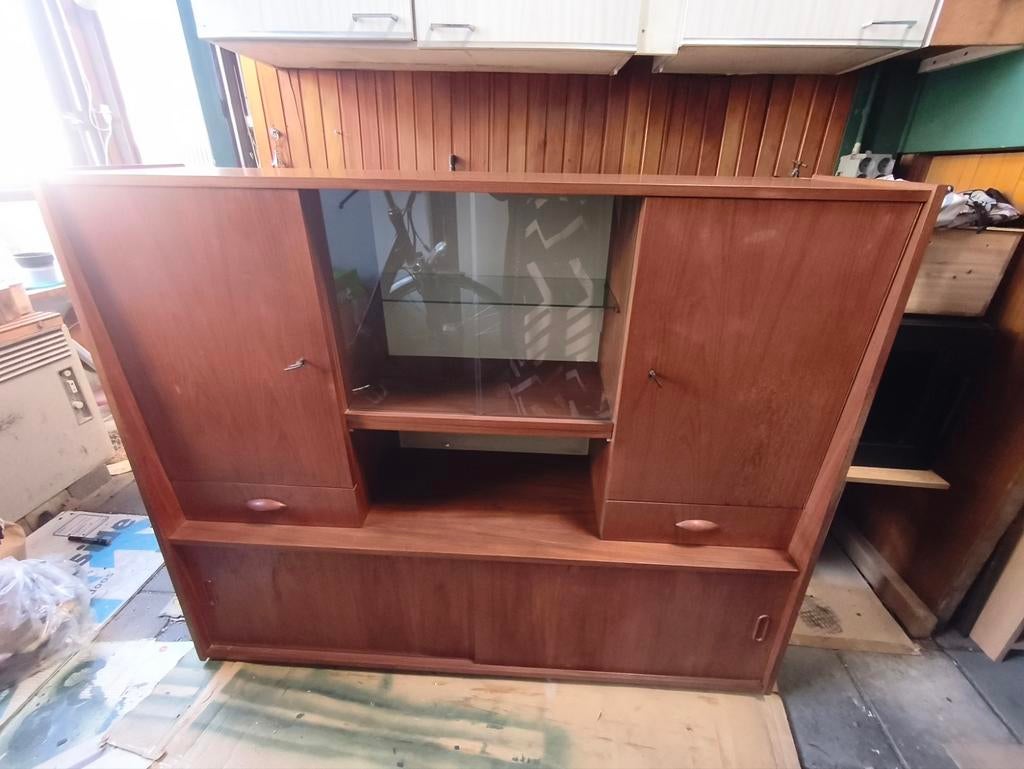 Vintage Mid century modern kast (geen poten), Antiek en Kunst, Antiek | Meubels | Kasten, Ophalen