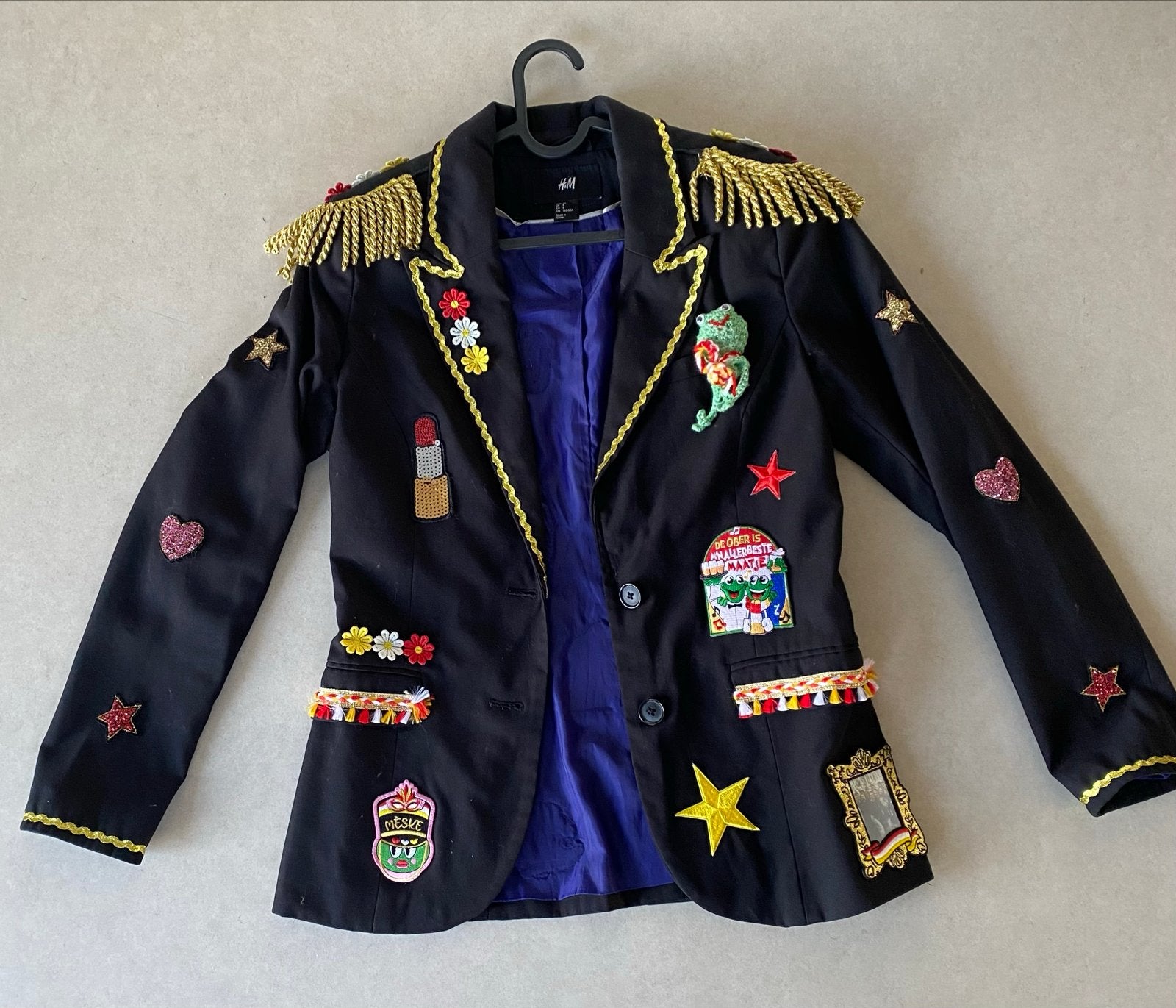 Oeteldonkjasje  met patches en emblemen maat 36/38, Maat 38/40 (M), Carnaval, Ophalen of Verzenden, Zo goed als nieuw