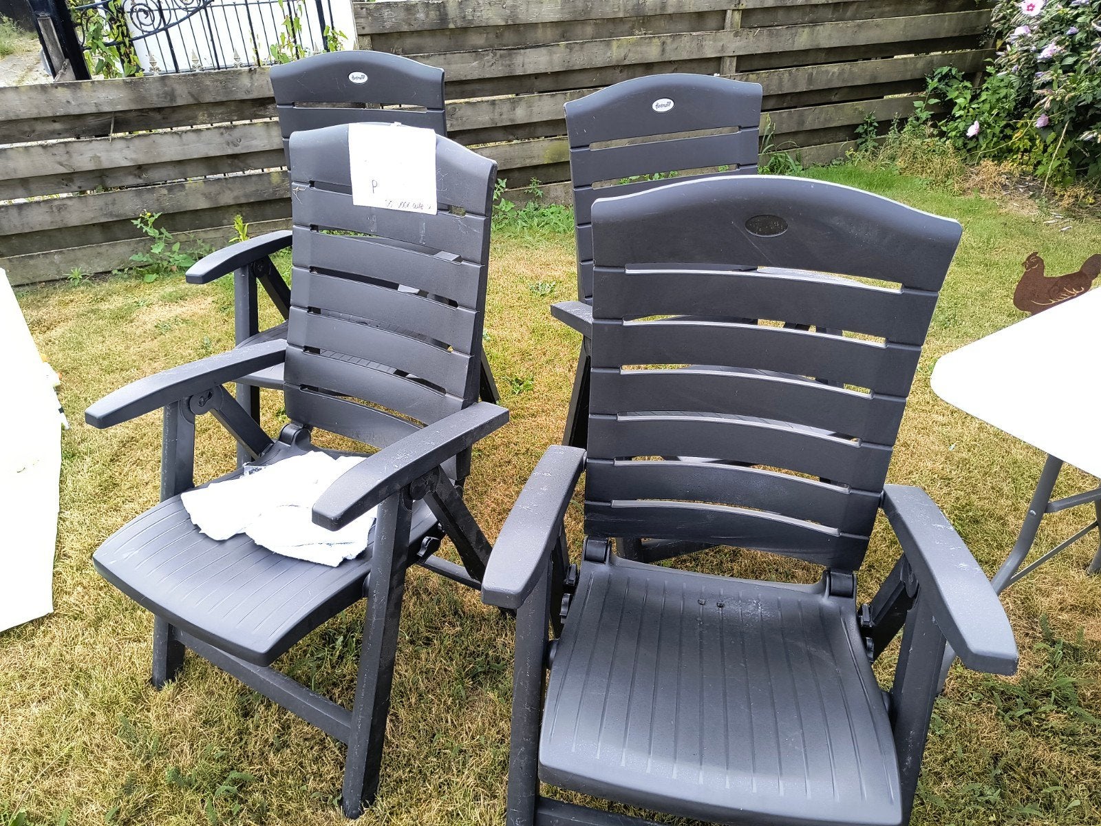 Set van 4 Hartman tuinstoelen - verstelbaar, Ophalen, Gebruikt, Kunststof, Verstelbaar