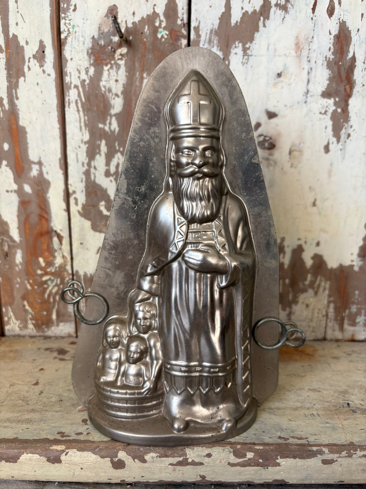 Bijzondere oude St.Nicolaas chocolade mal met 3 kindjes, Ophalen of Verzenden