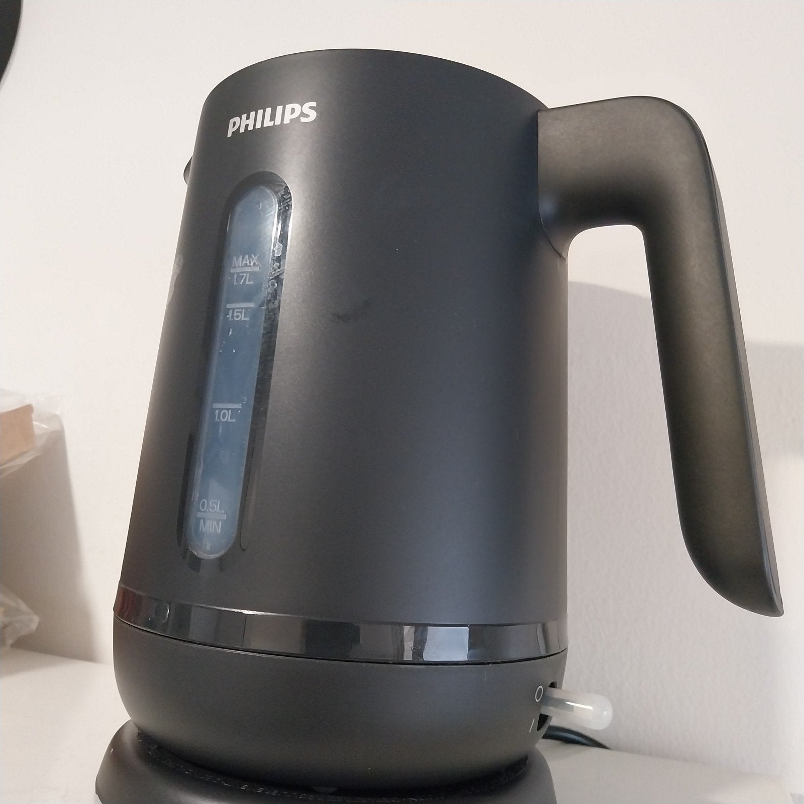 Philips Waterkoker Zwart - 1.7L Draadloos, 1 tot 2 liter, Ophalen of Verzenden, Gebruikt, Draadloos