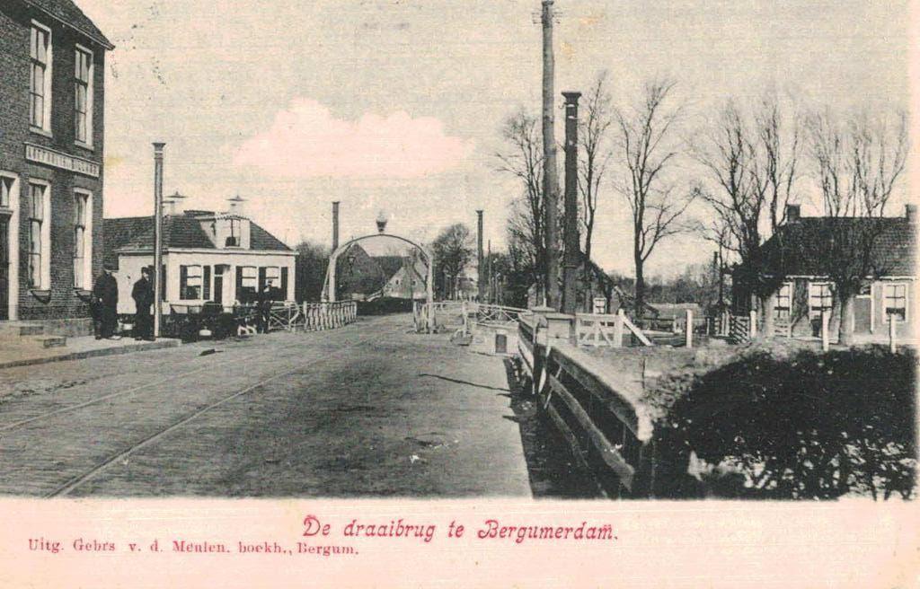 1908 BERGUMERDAM De draaibrug, Ophalen of Verzenden, Voor 1920, Gelopen, Friesland