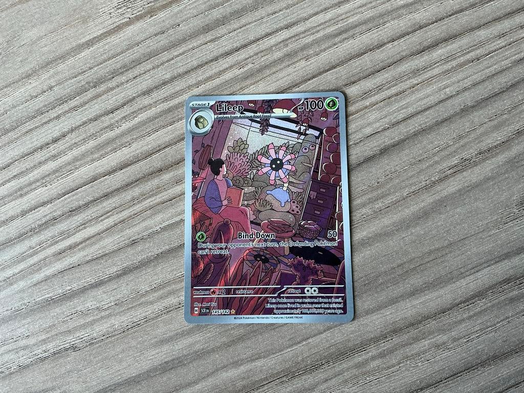 Liliep 143/042 Illustratie Rare Pokémon Kaart, Ophalen of Verzenden, Zo goed als nieuw, Losse kaart