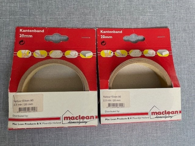 2x Kantenband 20 mm Natuur Eiken 95, Minder dan 25 mm, Eiken, Overige typen, Nieuw