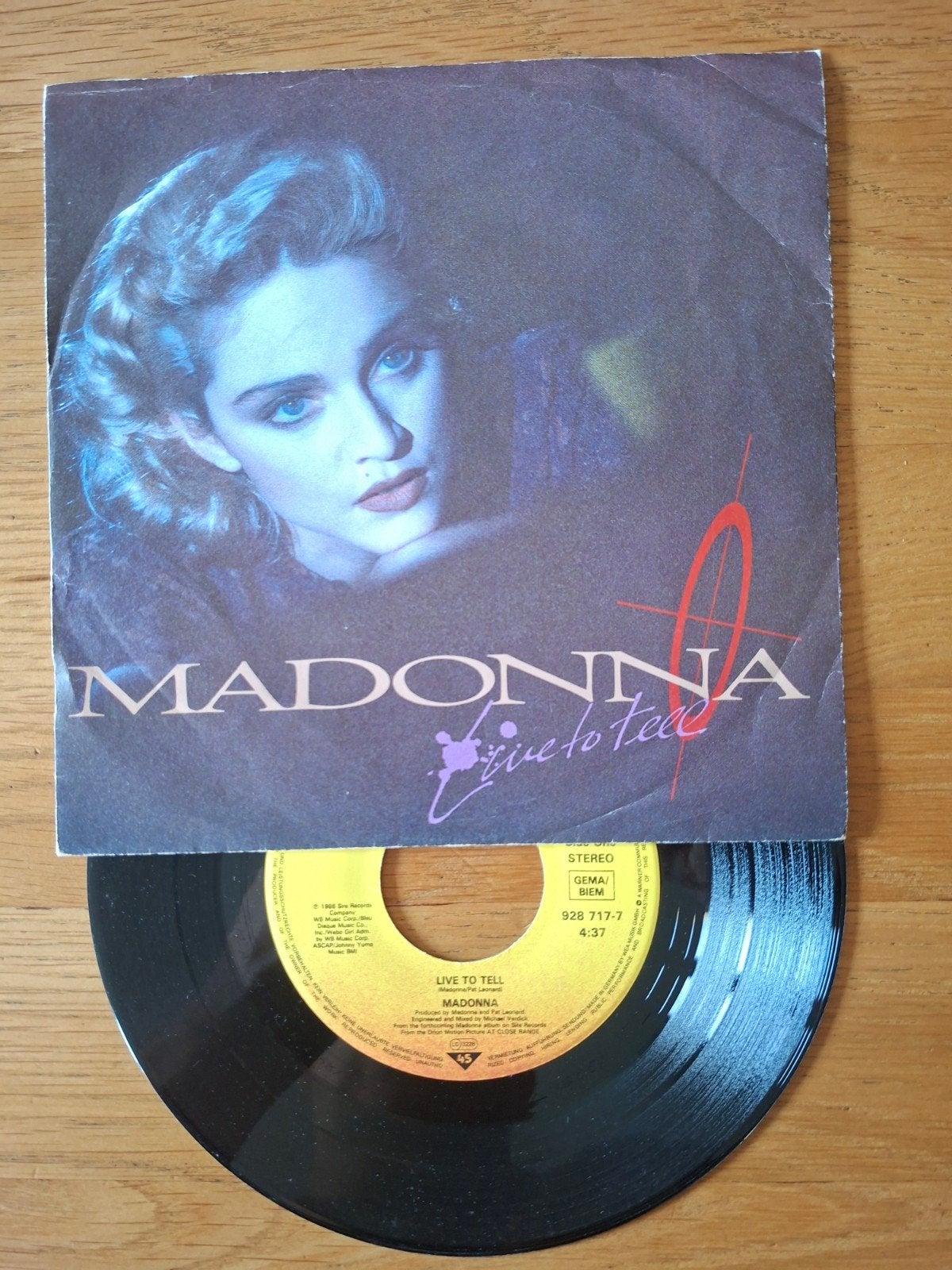 Madonna - Live to Tell (Vinyl Single), Gebruikt, Originele persing, 7 inch, Ophalen of Verzenden