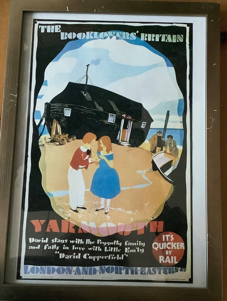 Charles Dickens, framed poster David Copperfield, Railway, Verzamelen, Rechthoekig Staand, Met lijst, A4 of kleiner, Ophalen of Verzenden