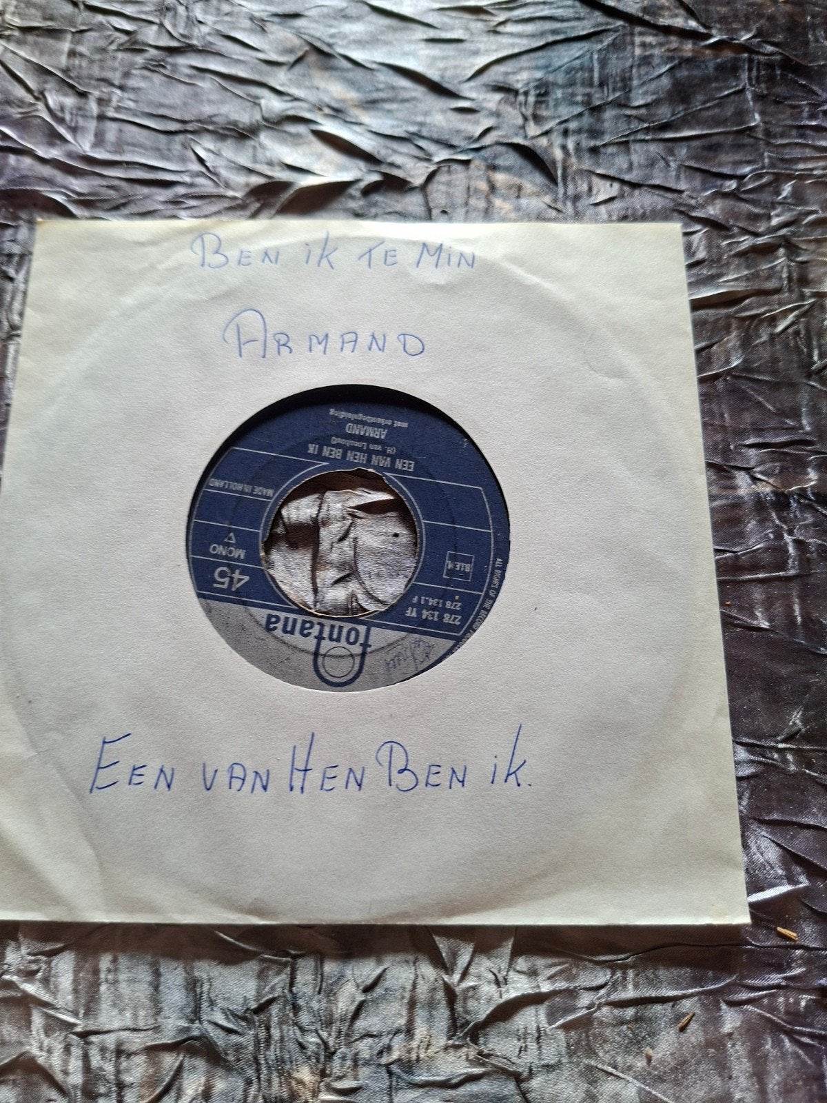 Armand - Ben ik te min / Een van hen ben ik (7 inch single), Cd's en Dvd's, Gebruikt, 7 inch, Ophalen of Verzenden, EP