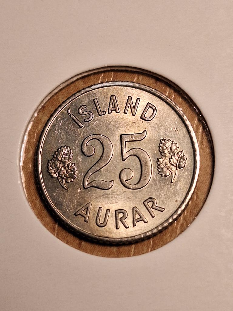 IJSLAND 25 aurar 1966 (#110), Postzegels en Munten, Munten | Europa | Niet-Euromunten, Ophalen of Verzenden, Overige landen, Losse munt