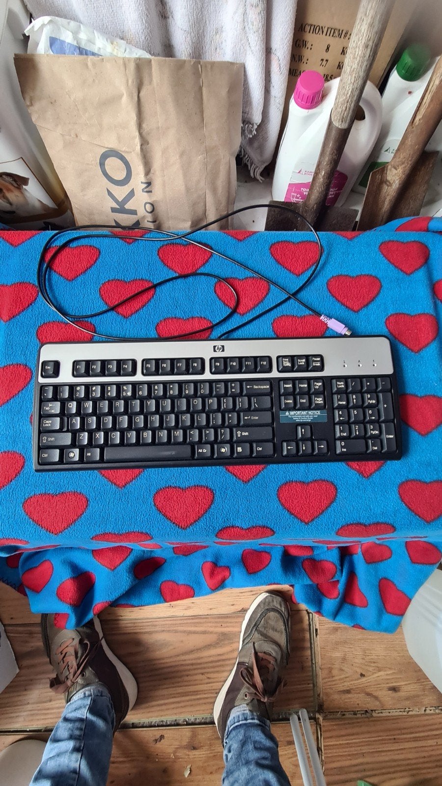 HP Bedraad Toetsenbord - QWERTY met Numeriek Gedeelte, Computers en Software, Toetsenborden, Gebruikt, Ophalen of Verzenden, HP