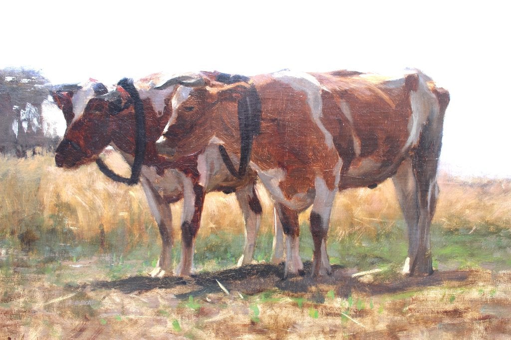 HJ VAN DER WEELE , 1852-1930, Ophalen, Doek, Realistisch, Dieren
