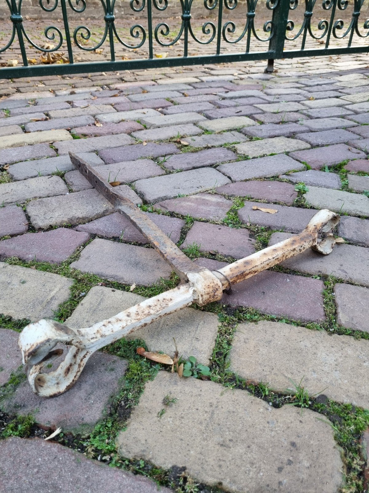 Oud ijzeren antiek onderdeel 50 cm, Ophalen