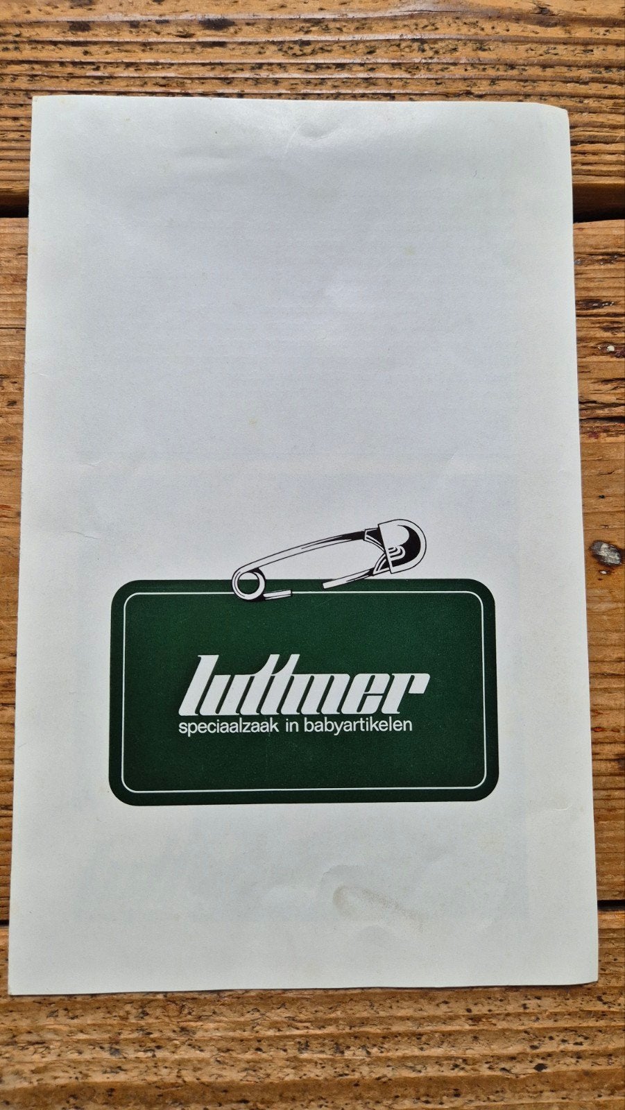 Vintage reclamefolder babyartikelen Luttmer Groningen 1970, Ophalen of Verzenden, Gelezen, Folder