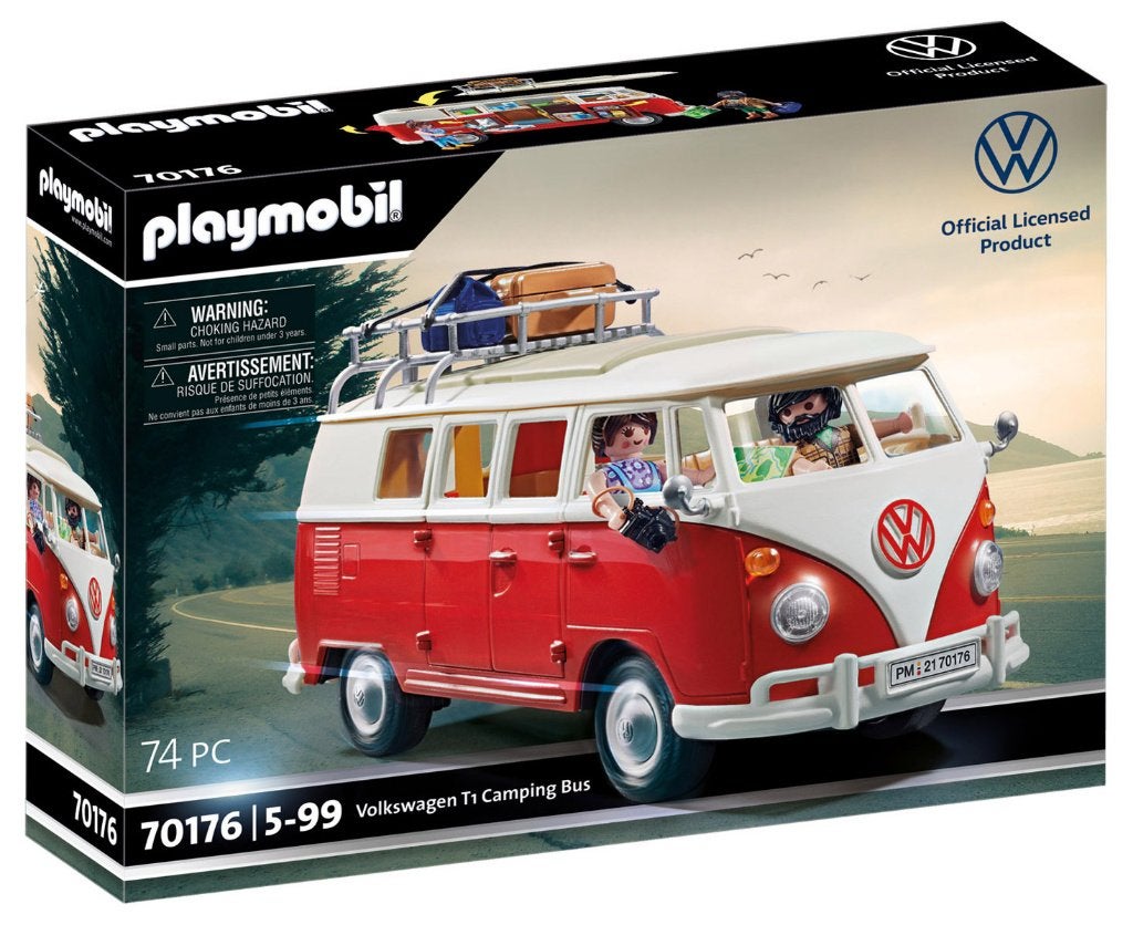 PLAYMOBIL Cars 70176 Volkswagen VW T1 CampingBus 74 delig, Complete set, Voertuig, Nieuw, Ophalen of Verzenden