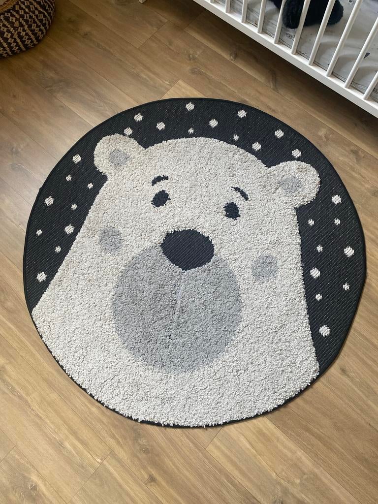 Vloerkleed ijsbeer 120x120 rond - Karwei Kayra, Ophalen, Gebruikt, 100 tot 150 cm, Wit