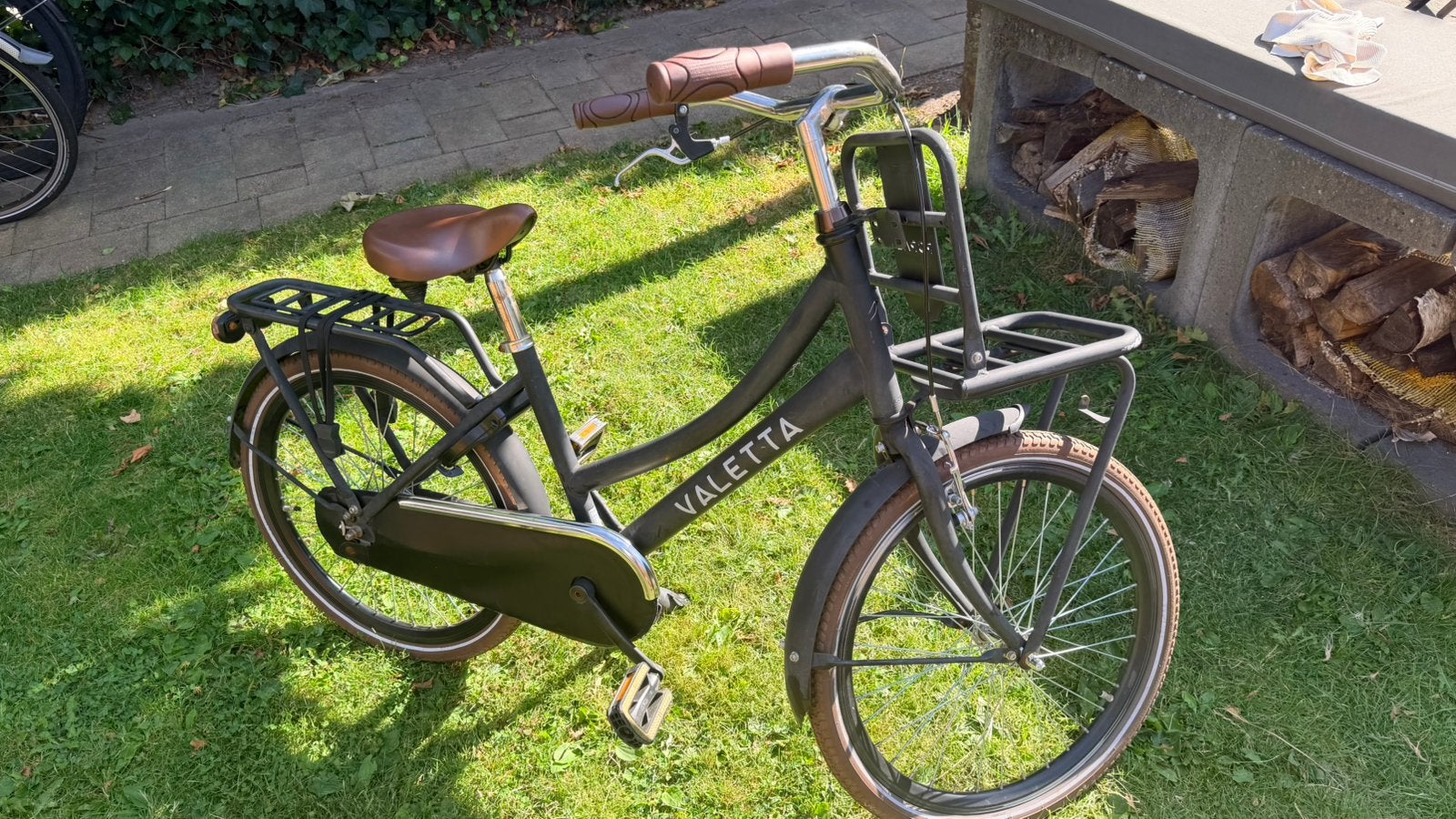 22 inch mat zwart Popal Valetta in goede staat, Fietsen en Brommers, Fietsen | Meisjes, Ophalen, Terugtraprem, 22 inch, Handrem