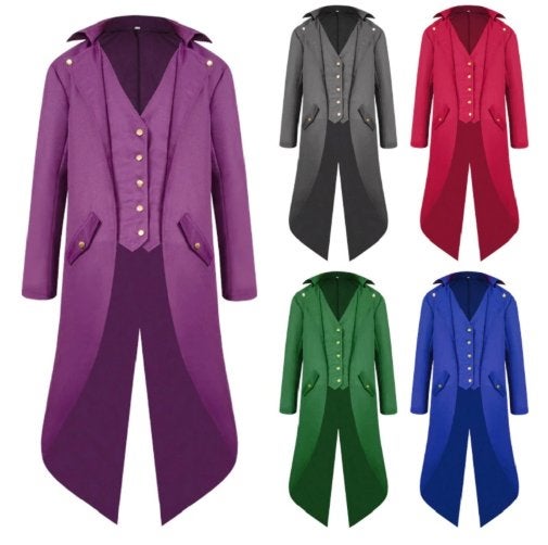 Middeleeuwse heren jas gothic steampunk kostuum victoriaanse, Verzenden, Nieuw, Overige maten, Kleding