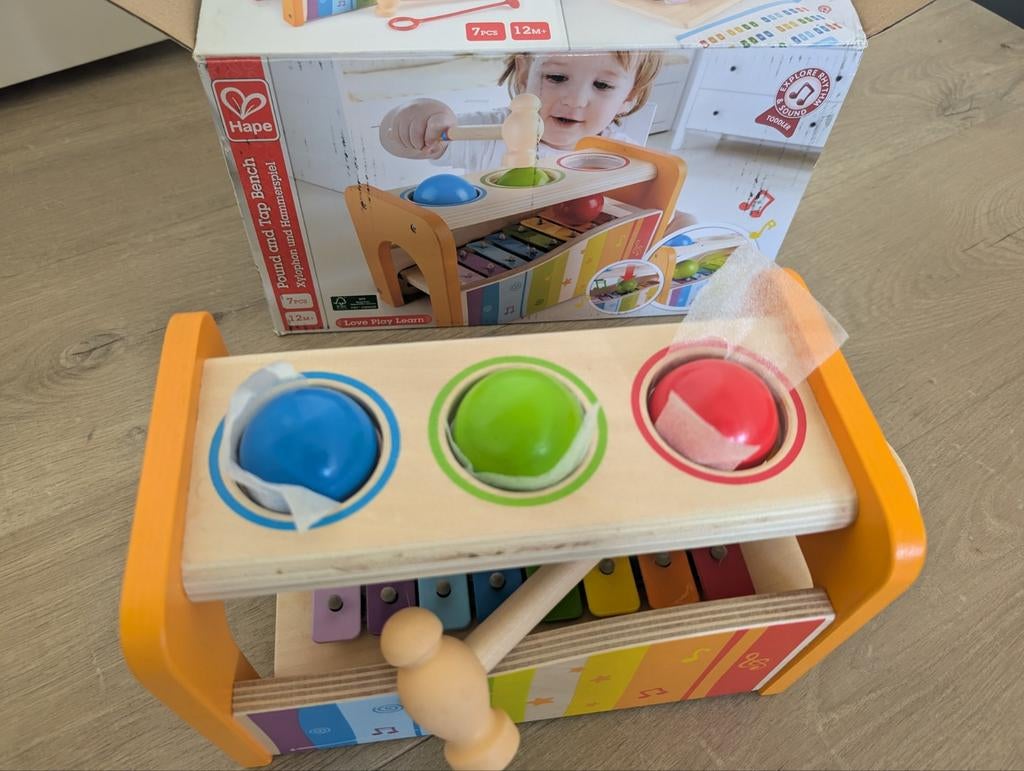 Hape Pound and Tap Bench met xylofoon, Ophalen of Verzenden