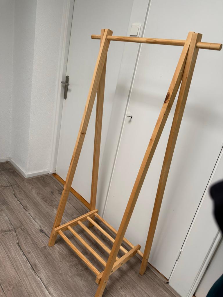 Houten Kledingrek met Opbergplank - 148cm, Ophalen, Zo goed als nieuw