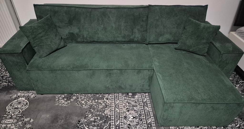 Mooie driezits hoekbank+slaapbank+opbergruimte, Ophalen, Modern, Comfortabel, 100 tot 125 cm, 150 tot 200 cm